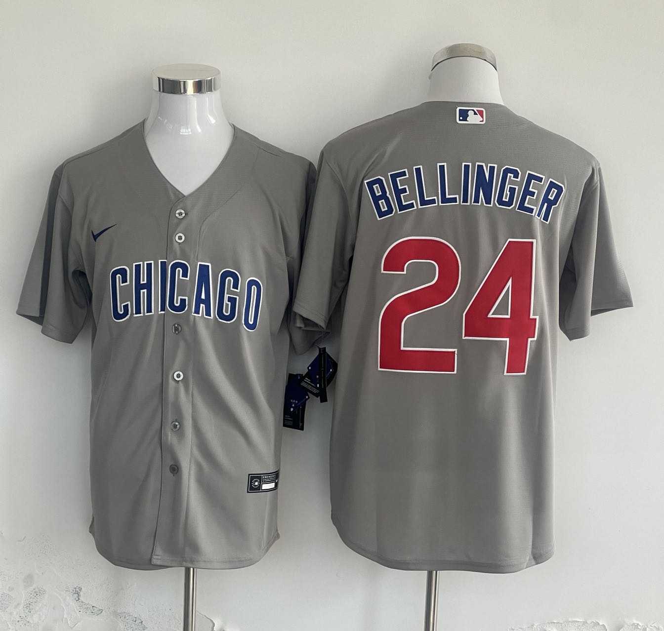 Men's Chicago Cubs Cody Bellinger #24 Gray Jersey